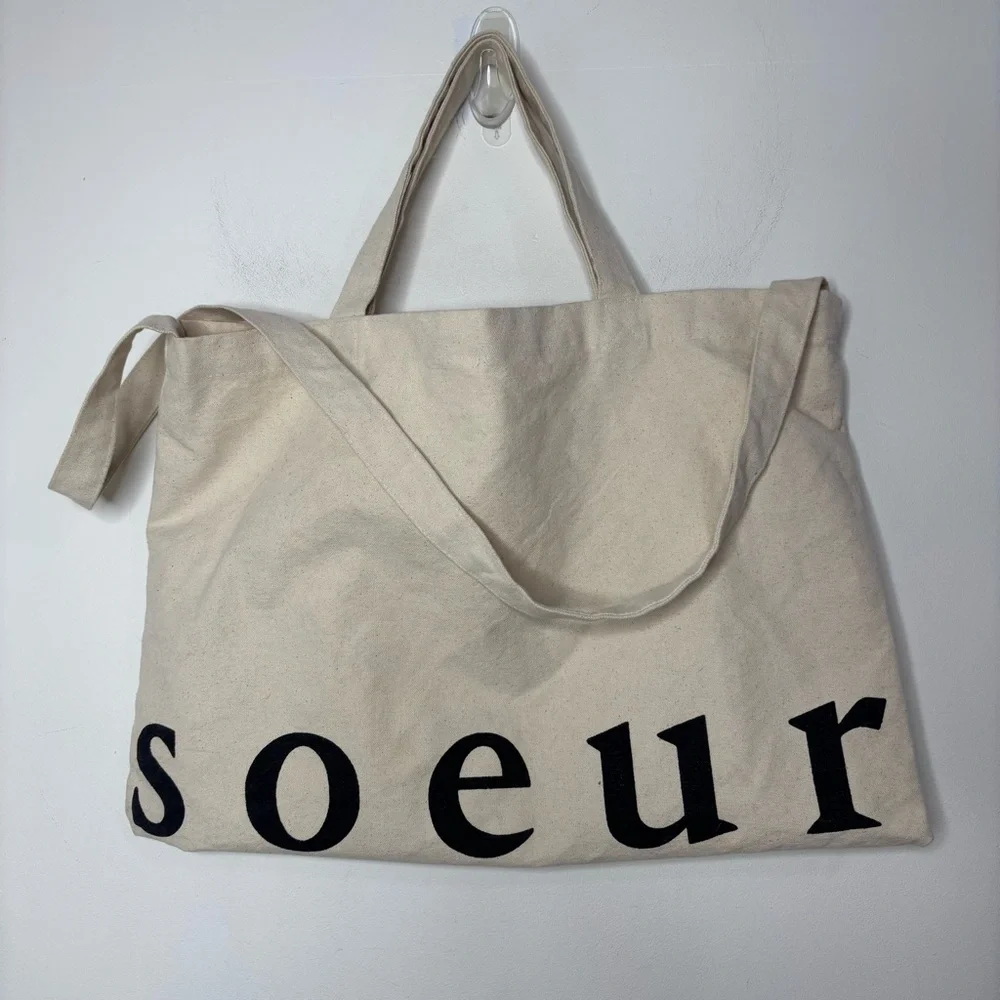 Soeur Cotton Canvas Tote Bag Double Handles Shopper